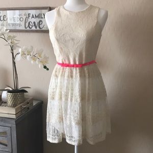 Embroidered Cream Dress